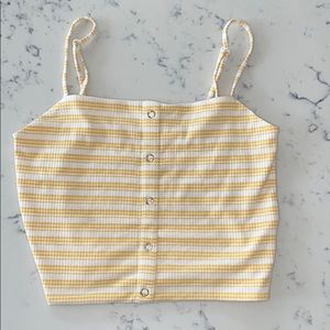 Me To We yellow striped tank top from Pacsun
